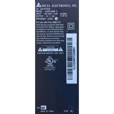 ADAPTADOR DELTA VCA / NUMERO DE PARTE EADP-20NB / MODELO EADP-20NB / ENTRADA VCA 100-120V～50-60Hz .5A / SALIDA VCD 5V-4A	 - Imagen 2